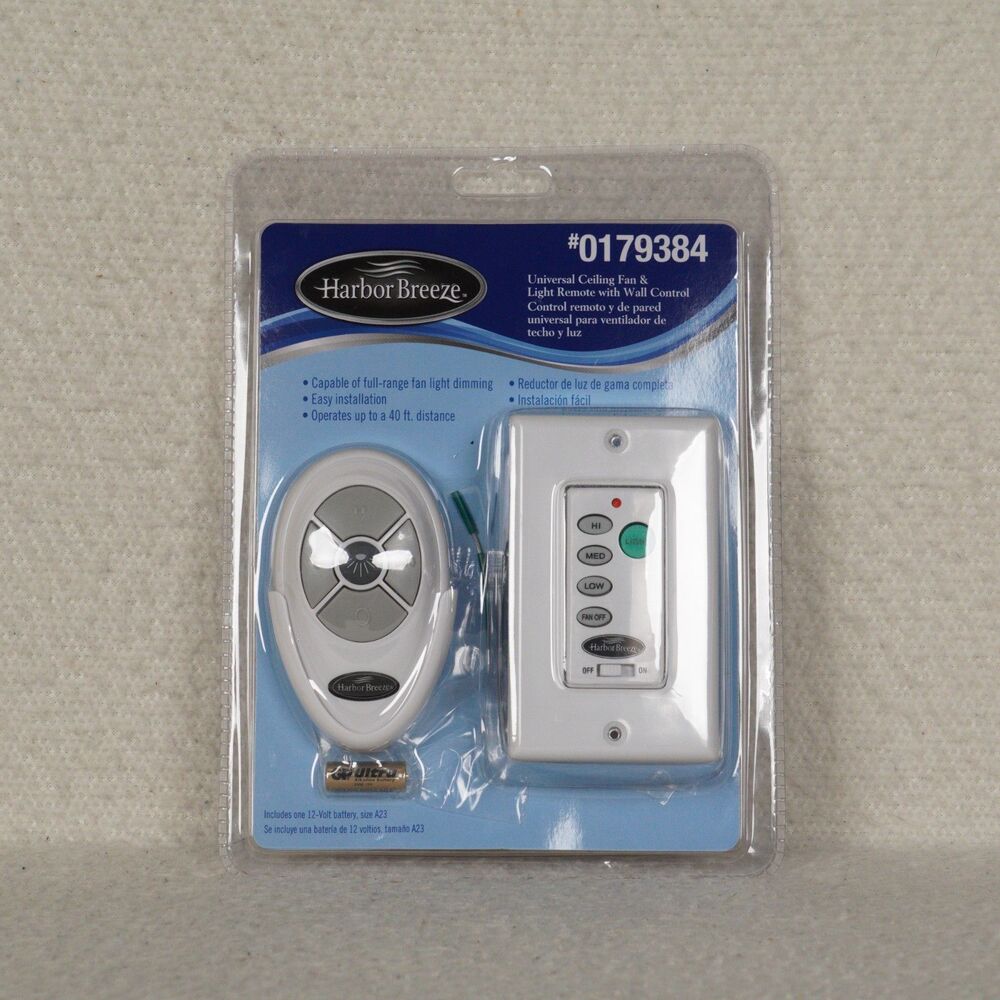 Harbor Breeze Universal Ceiling Fan & Light Remote with Wall Control #RDI-103L